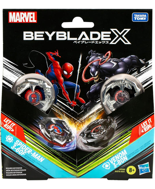 Pack x2 Spider-man 3-60f Vs Venom 3-80n Rojo Takara Tomy Beyblade X