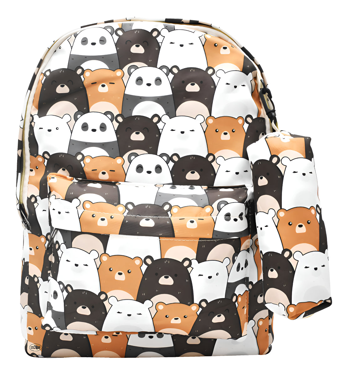Mochila Escolar Lluvia Con Lapicera Multicolor Estampada 40cm