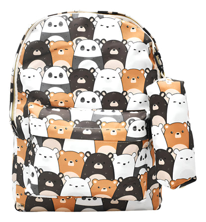 Mochila Escolar Lluvia Con Lapicera Multicolor Estampada 40cm