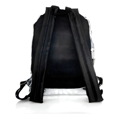 Mochila Platica Polinesia Karen Im The Queen Primaria Atm Color Plateado Diseño De La Tela Relieve