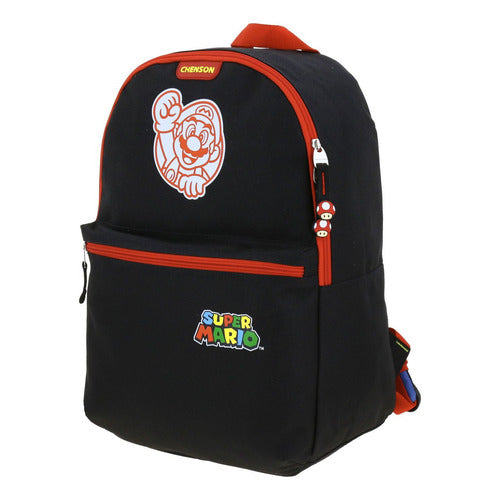 Mochila Escolar Grande Chenson Mario Bros Logo Tonsky Mb66505-3