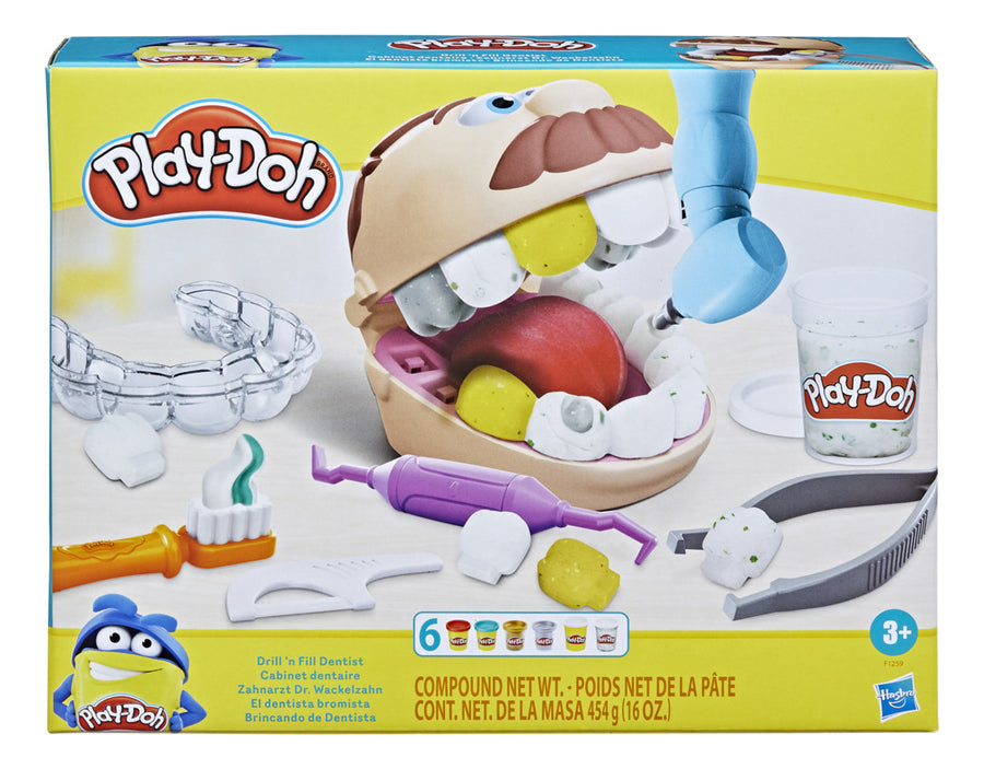 Kit F1259 El Dentista Bromista Con 9 Accesorios y 6 Latas Play-Doh