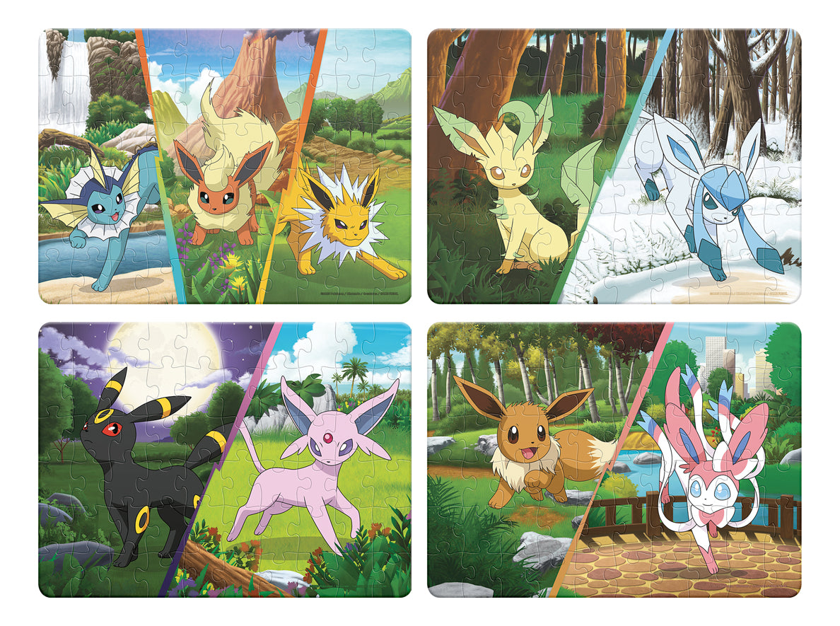 Rompecabezas 4 En 1 Pokémon Eevee 60 Pzas Caja Cartón