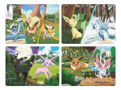 Rompecabezas 4 En 1 Pokémon Eevee 60 Pzas Caja Cartón