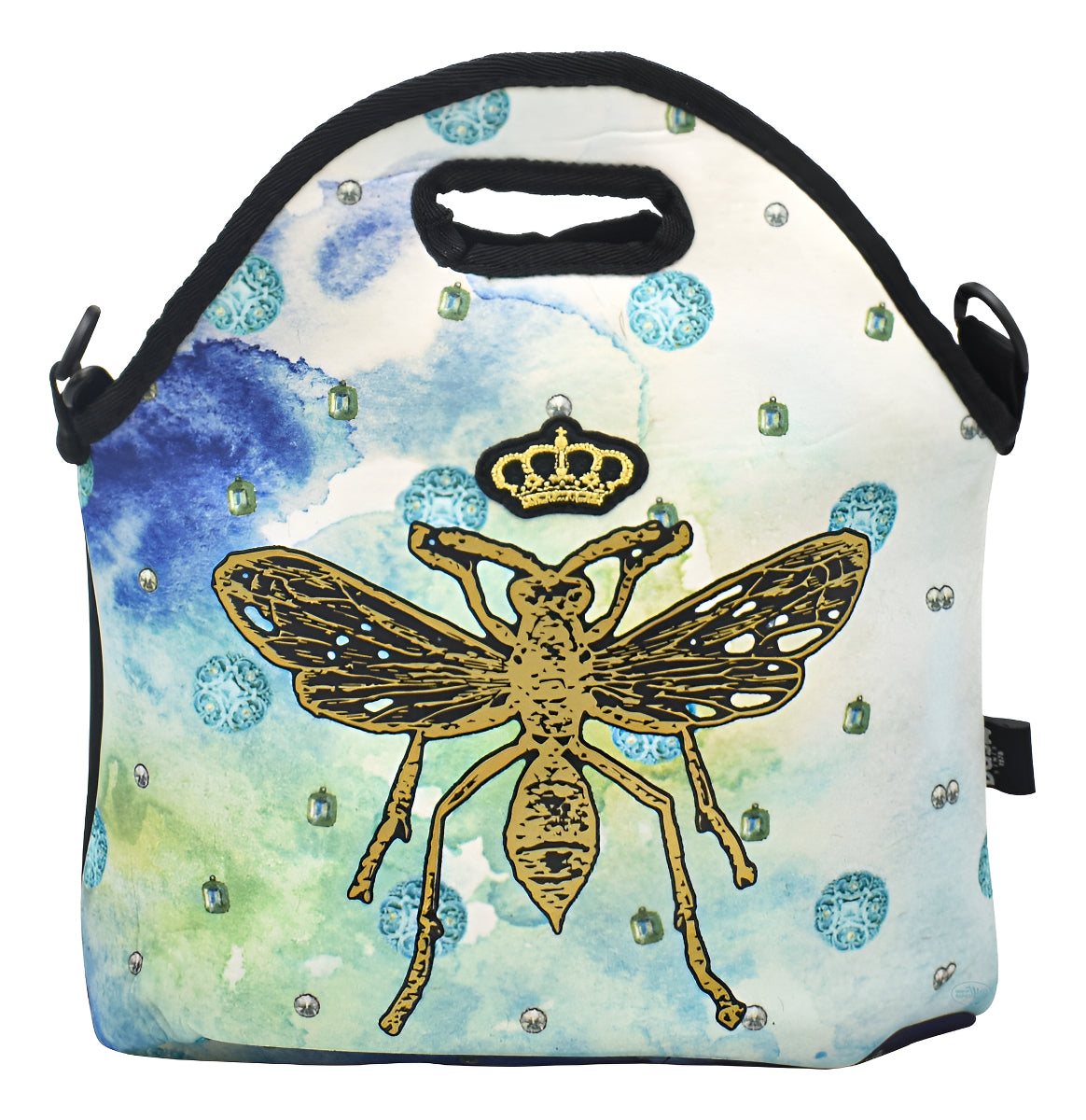 Lonchera Abeja Reina Corona Estampado Termica Dash Color Negro