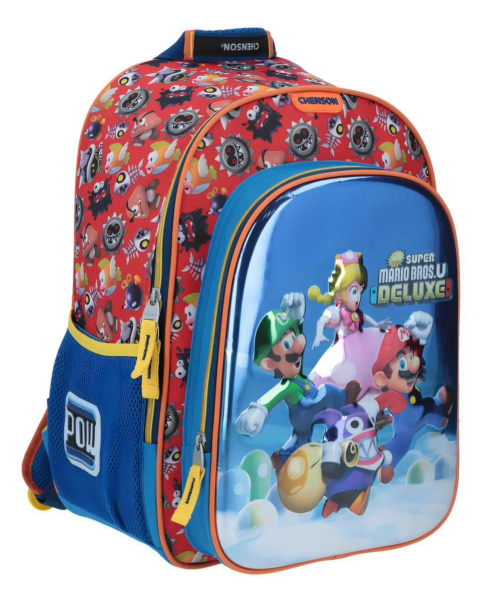 Mochila Grande Rojo Chenson Mario Bros Xelu Rojo