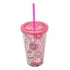 Vaso Plastico Postres Tapa Y Popote Pack 4 Piezas Sm22hat312