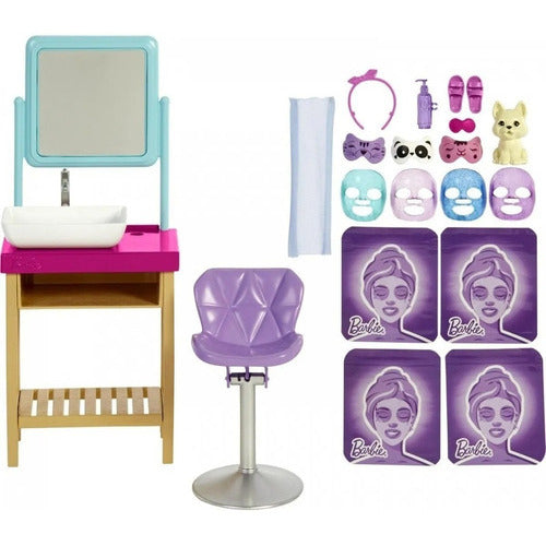 Barbie Spa Mascarilla Brillante Rubia Con Mascota Mattel
