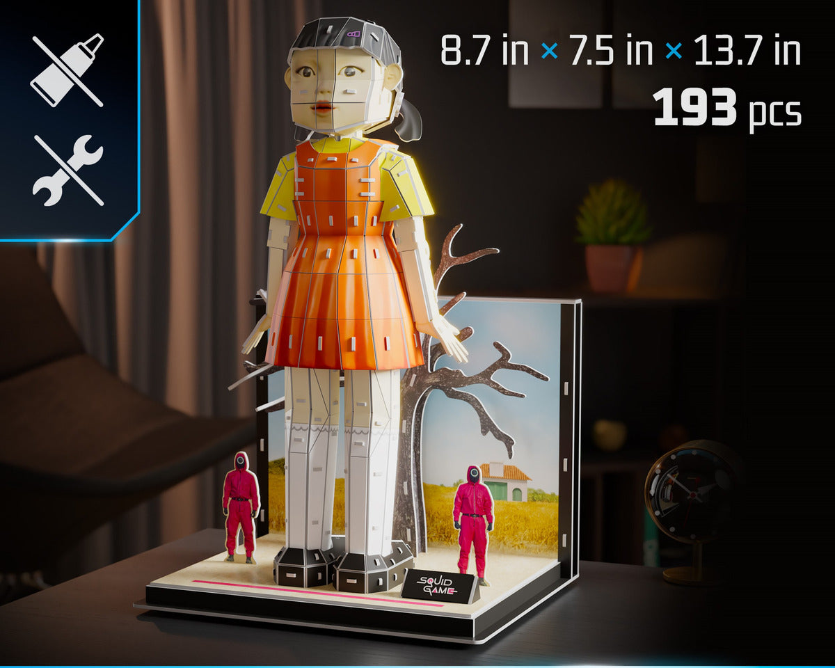 4d Build, Squid Game Young Hee, Kit De Maqueta En 3d Con 204 Piezas, Decoración De Escritorio Y Rompecabezas. Juguetes De El Juego Del Calamar Para Adultos Y Adolescentes A Partir De 12 Años.