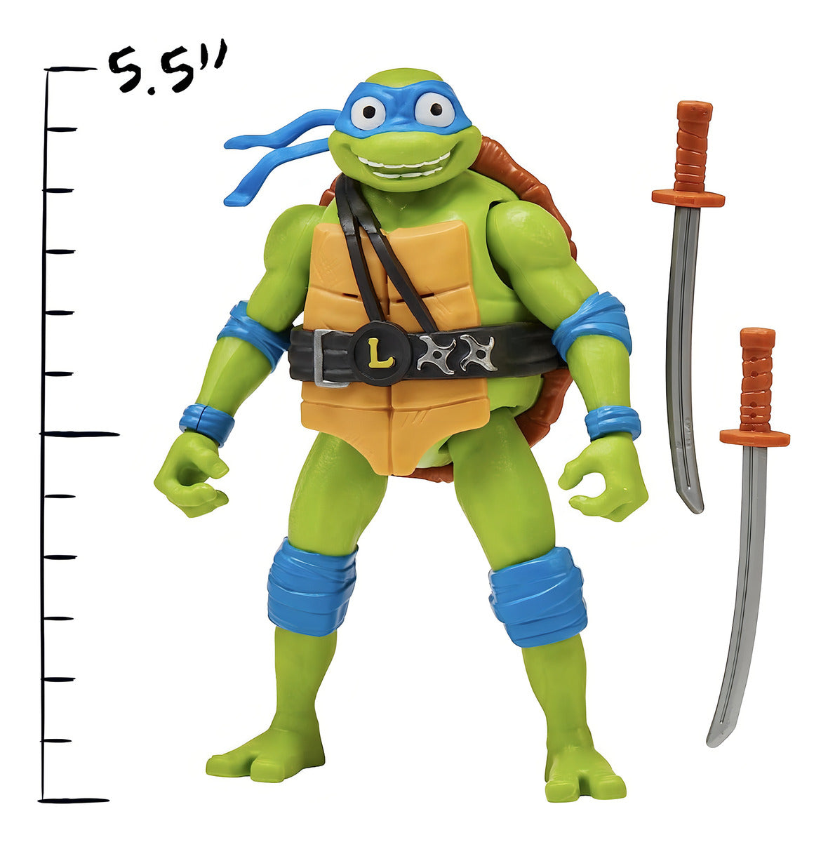 Figura Articulada Leonardo Tortugas Ninja Mutant Mayhem Con Sonido y Espadas