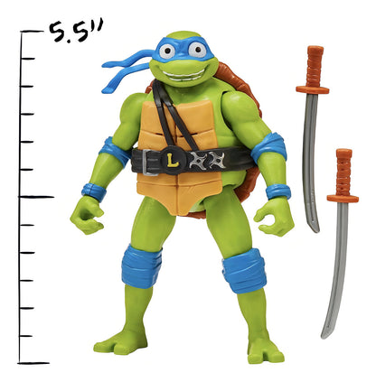 Figura Articulada Leonardo Tortugas Ninja Mutant Mayhem Con Sonido y Espadas