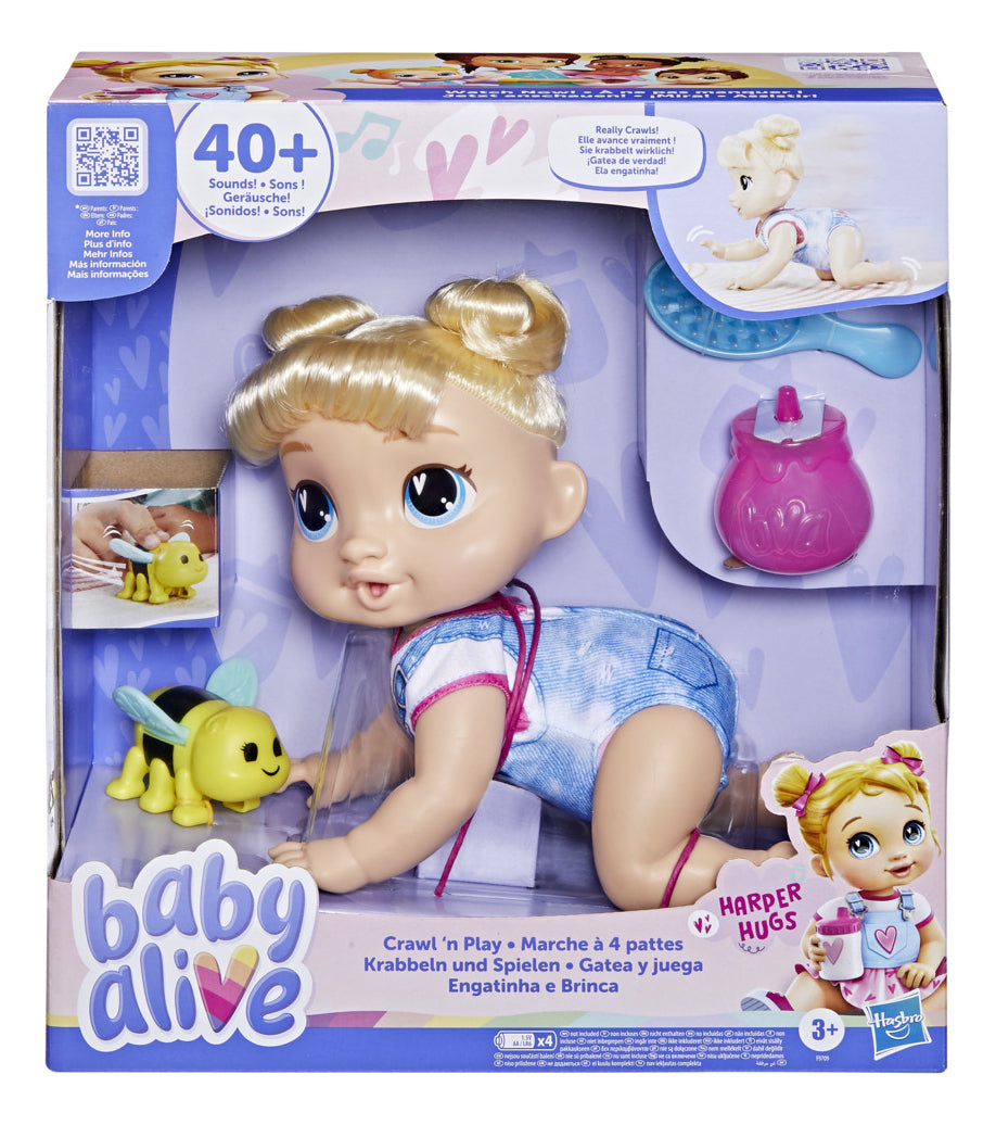 Baby Alive Muñeca Electrónica Harper Hugs de Pelo Rubio +3 años