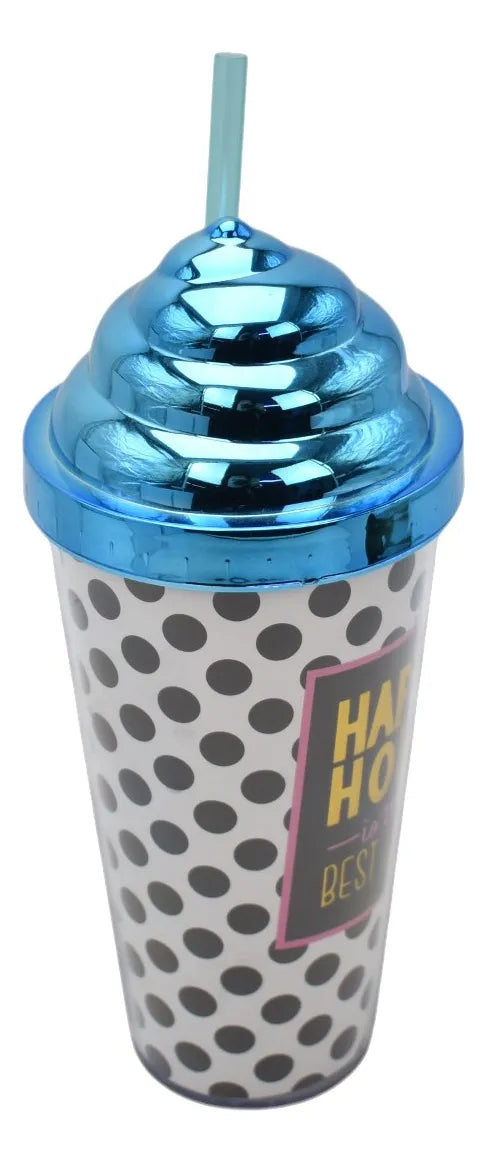 Vaso Plastico Unicornio Happy Hour Con Popote Pack 4pz T292
