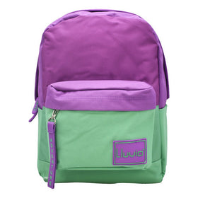 Mochila Con Compartimiento Para Laptop Lisa Violeta Con Verde Ll20bpi16 Lluvia