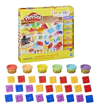 Set De Masas Hasbro Play-doh E8532 Fundamentals Letras con 26 sellos y 6 latas
