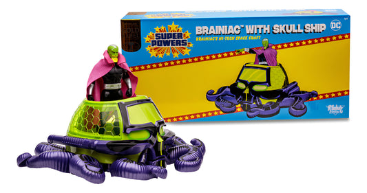 Mcfarlane Super Powers Brainiac With Skull Ship Gold Label