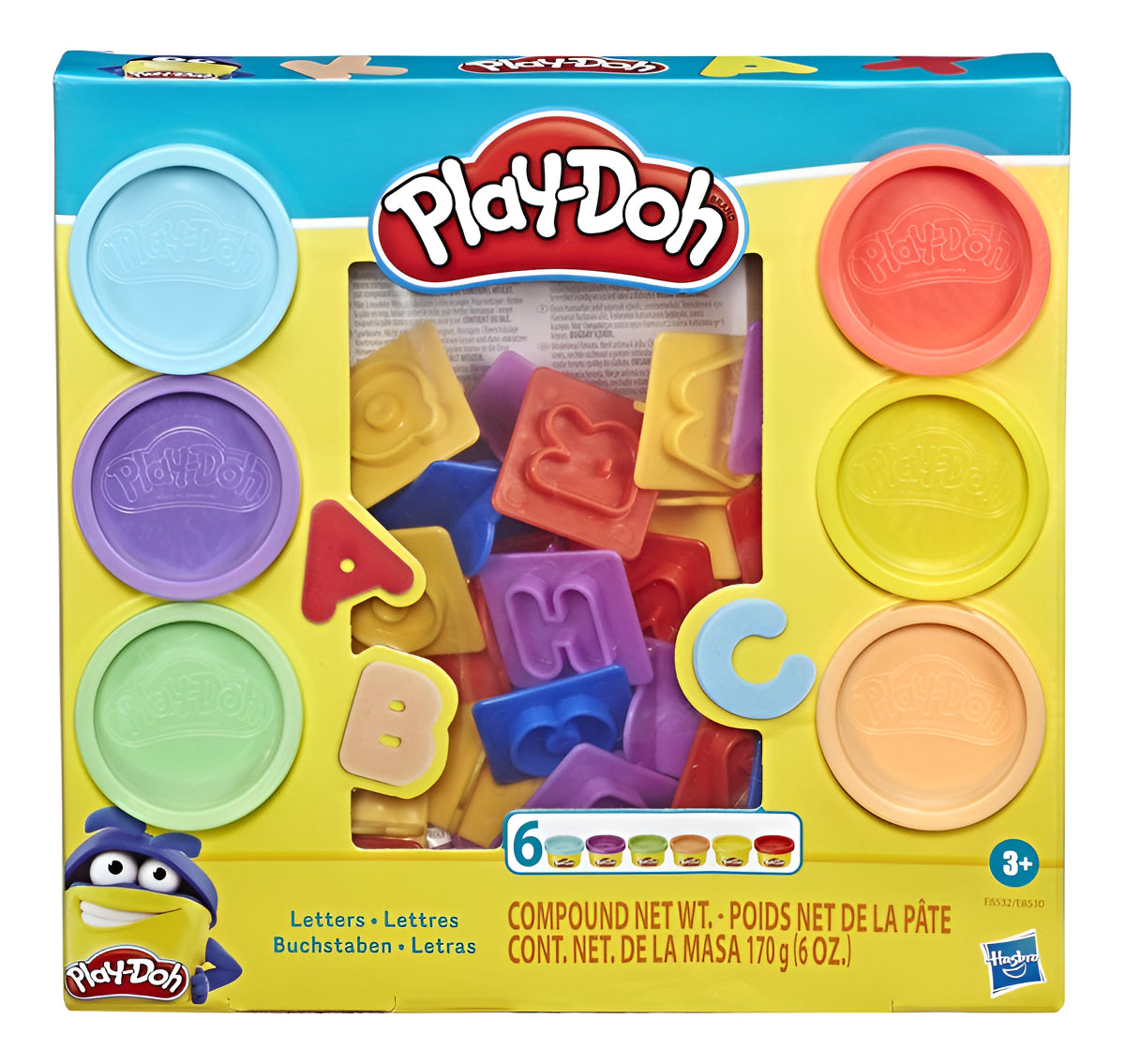 Set De Masas Hasbro Play-doh E8532 Fundamentals Letras con 26 sellos y 6 latas
