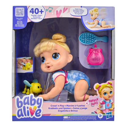 Baby Alive Gatea De Verdad 40 Sonidos Muñeca 21cm Hasbro