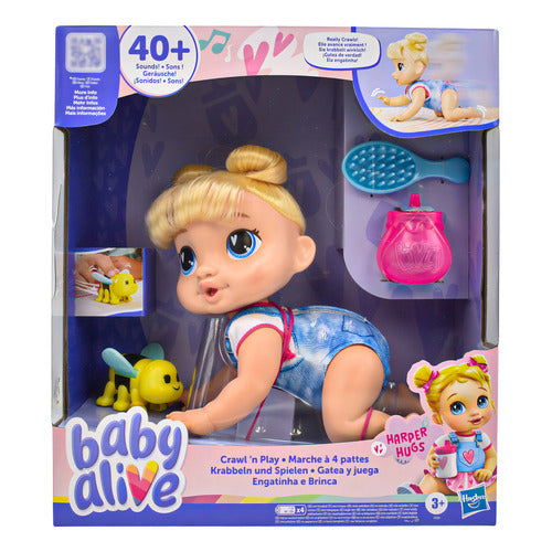 Baby Alive Gatea De Verdad 40 Sonidos Muñeca 21cm Hasbro