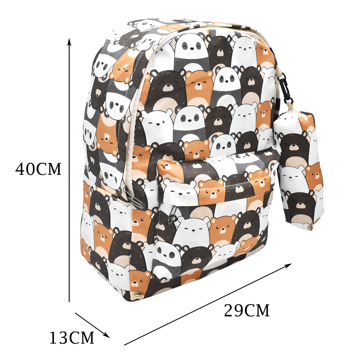 Mochila Escolar Lluvia Con Lapicera Multicolor Estampada 40cm