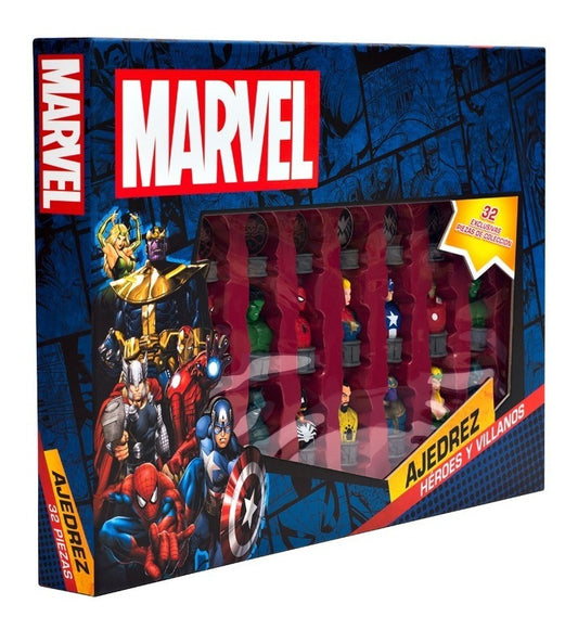Ajedrez Novelty Marvel Coleccionable 32 Piezas 3d Estrategia