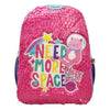 Happy Girl Need More Space Backpack, Pink, Primary, Chenson, with Violet Texture Detail