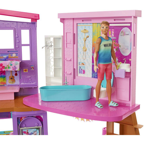 Barbie Casa De Muñecas Malibú Con Accesorios 2 Pisos 3+ Años