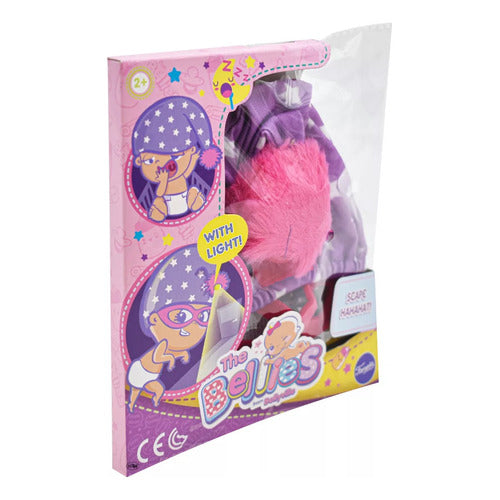 Mini Mochila The Bellies Bellie Beth Kit 2pz Brillos Famosa Rosa Estampado