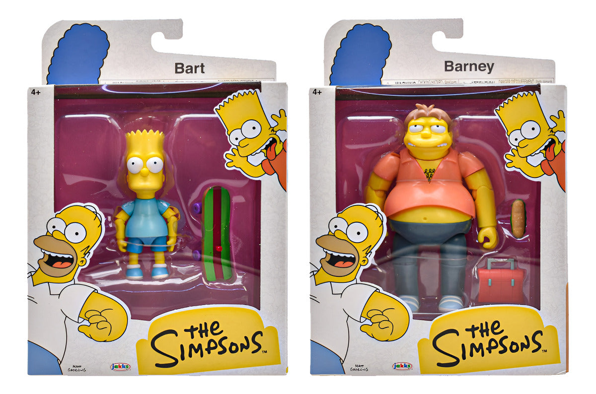 Los Simpsons Pack Bart Y Barney Articuladas Jakks Pacific