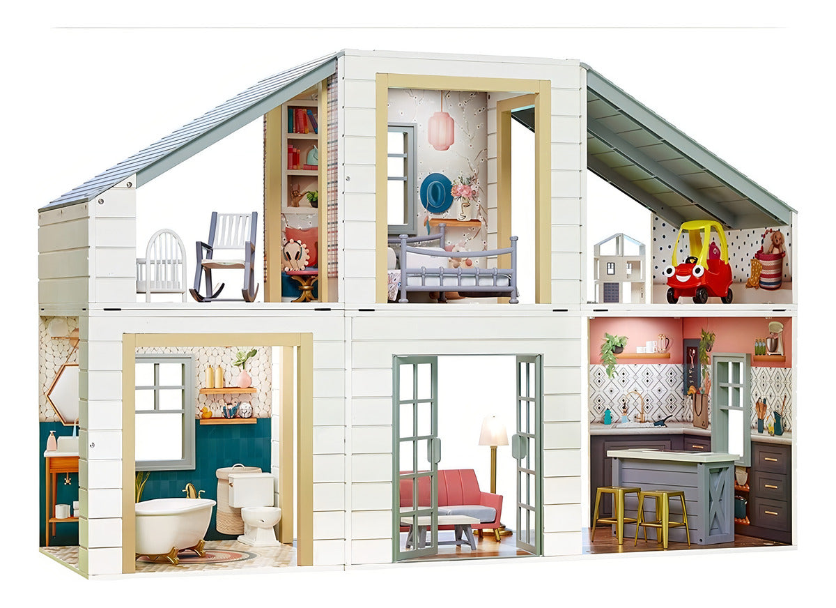 Little Tikes Stack N Style Casa En Madera Para Muñecas Mga Color Blanco