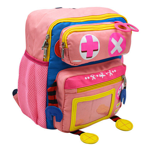 Mochila Escolar Lluvia Robot Rosa Mini Backpack 8L con Estampado