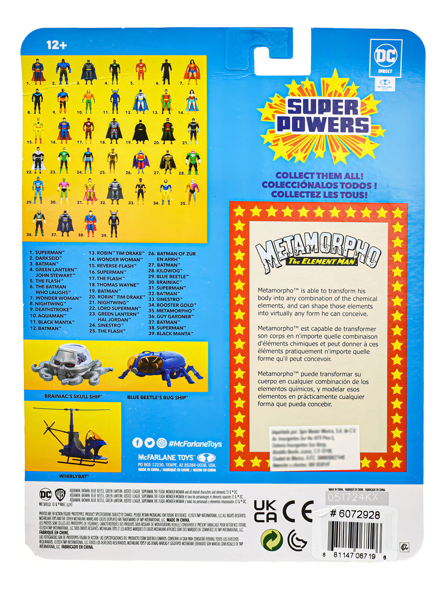 Figura Articulada McFarlane DC Metamorpho Super Powers 12cm Coleccionable