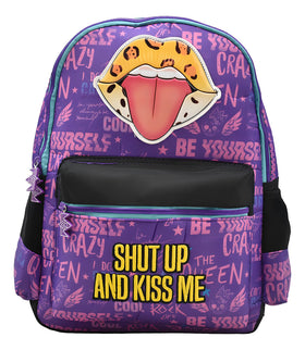 Mochila Platica Polinesia Shut Up And Kiss Me Estampado Violeta Primaria 0056 Atm