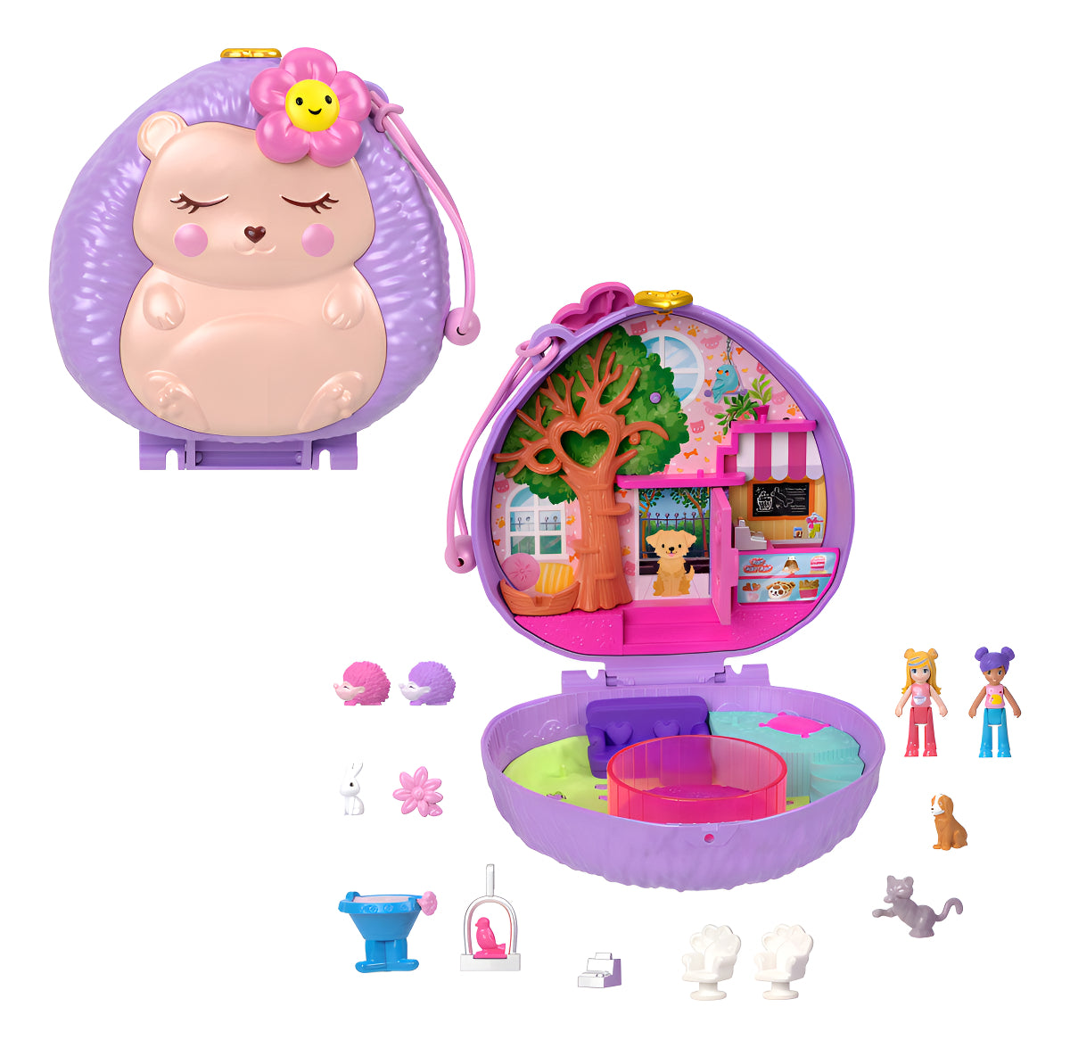 Polly Pocket Set De Juego Estuche De Cafetería De Erizo Color Multicolor