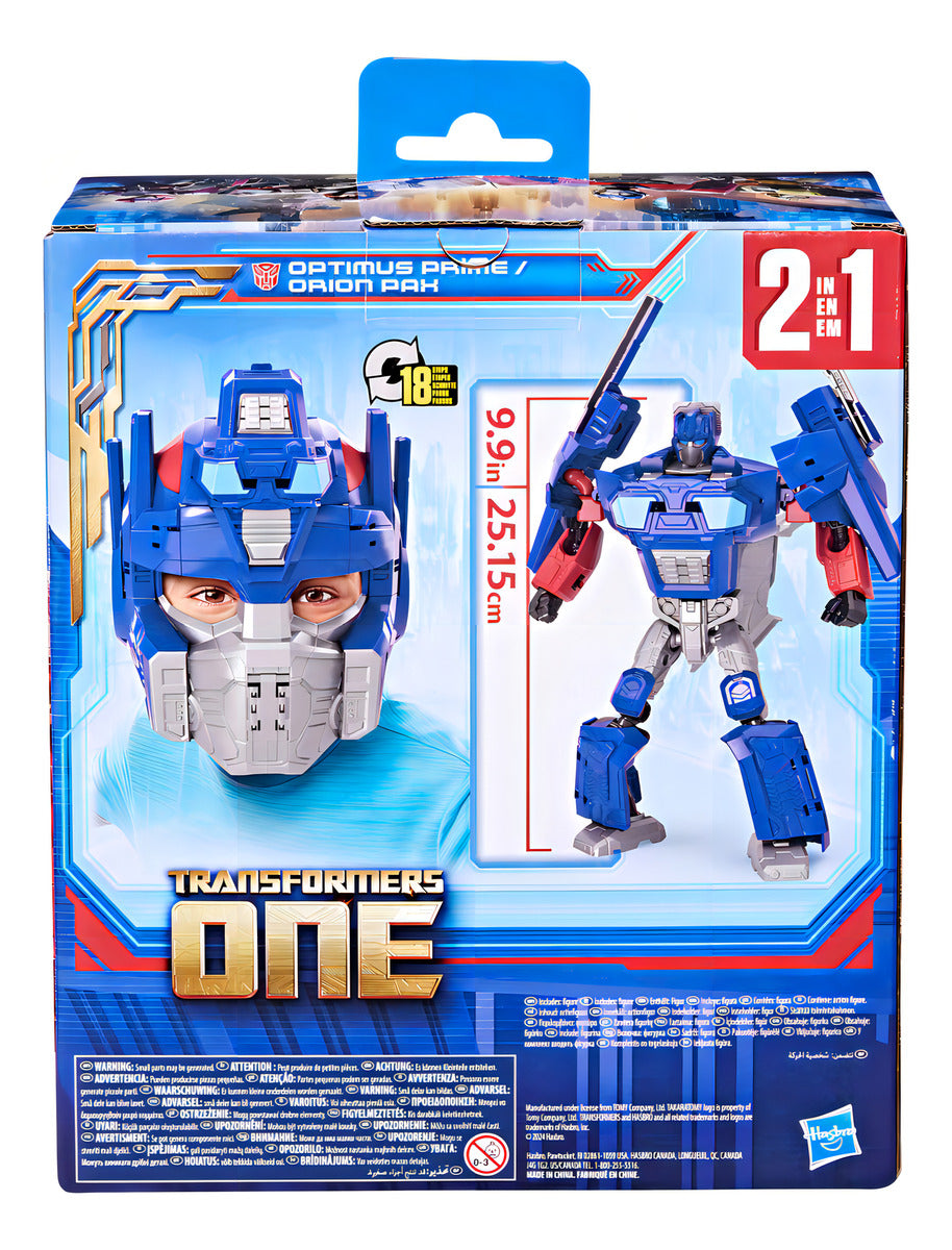Figura y Máscara Transformers One Optimus Prime (orion Pax) +6 años