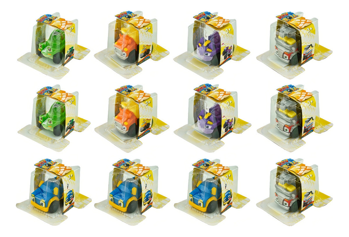 Pack 12 Autos Mini Rev Y Roll Alpha Group Multicolor Rumble Spritzer