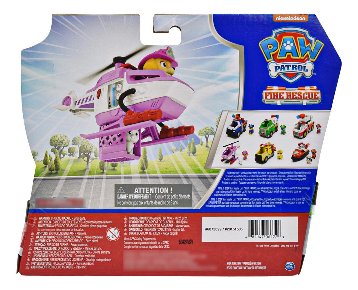 Paw Patrol Fire Rescue Pack 6 Vehiculos 18cm Spin Master Multicolor