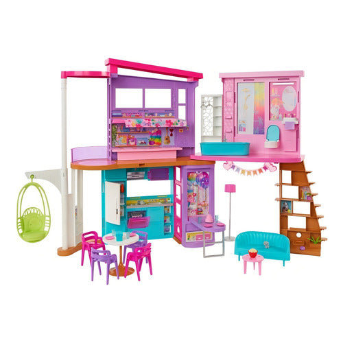 Barbie Casa De Muñecas Malibú Con Accesorios 2 Pisos 3+ Años