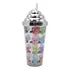 Vaso Plastico Metalizado Con Popote Pack 4pz Sm22hat294