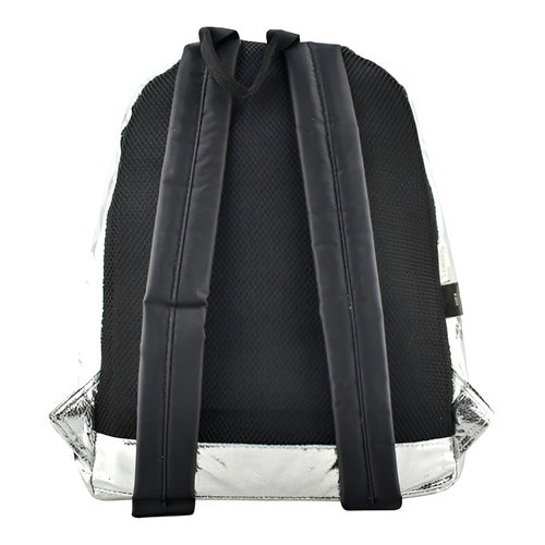 Mochila Platica Polinesia Karen Im The Queen Primaria Atm Color Plateado Diseño De La Tela Relieve