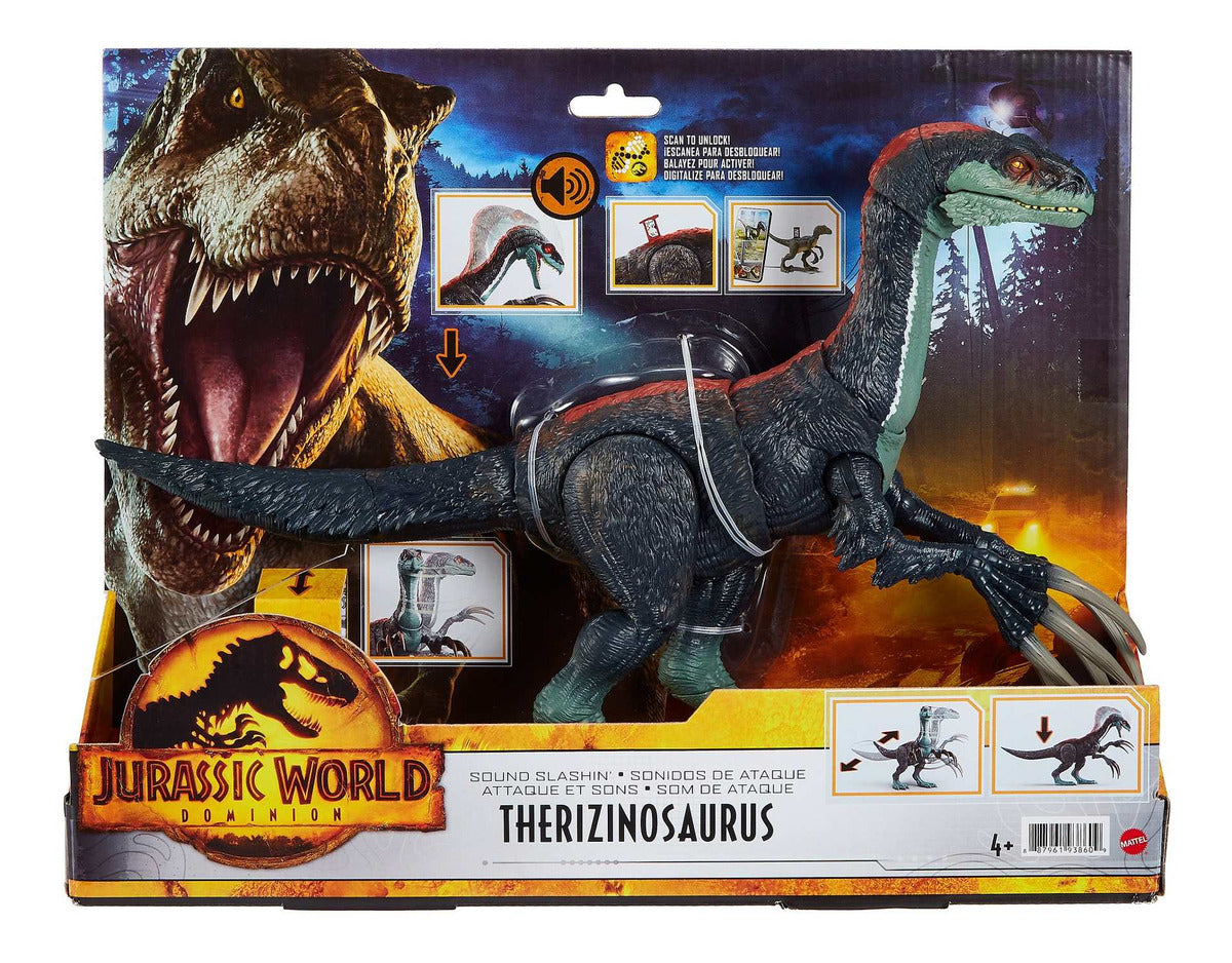 JURASSIC WORLD MATTEL, Therizinosaurus, Dinosaurios Juguetes para Niños, 4+ Años