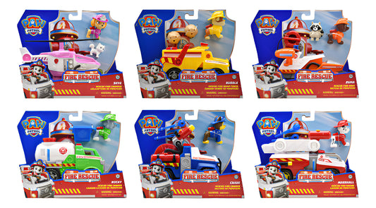 Paw Patrol Fire Rescue Pack 6 Vehiculos 18cm Spin Master Multicolor