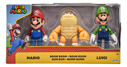 Super Mario Set 3 Figuras Mario Bum Bum Luigi Jakks Pacific