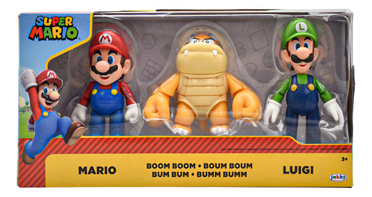 Super Mario Set 3 Figuras Mario Bum Bum Luigi Jakks Pacific
