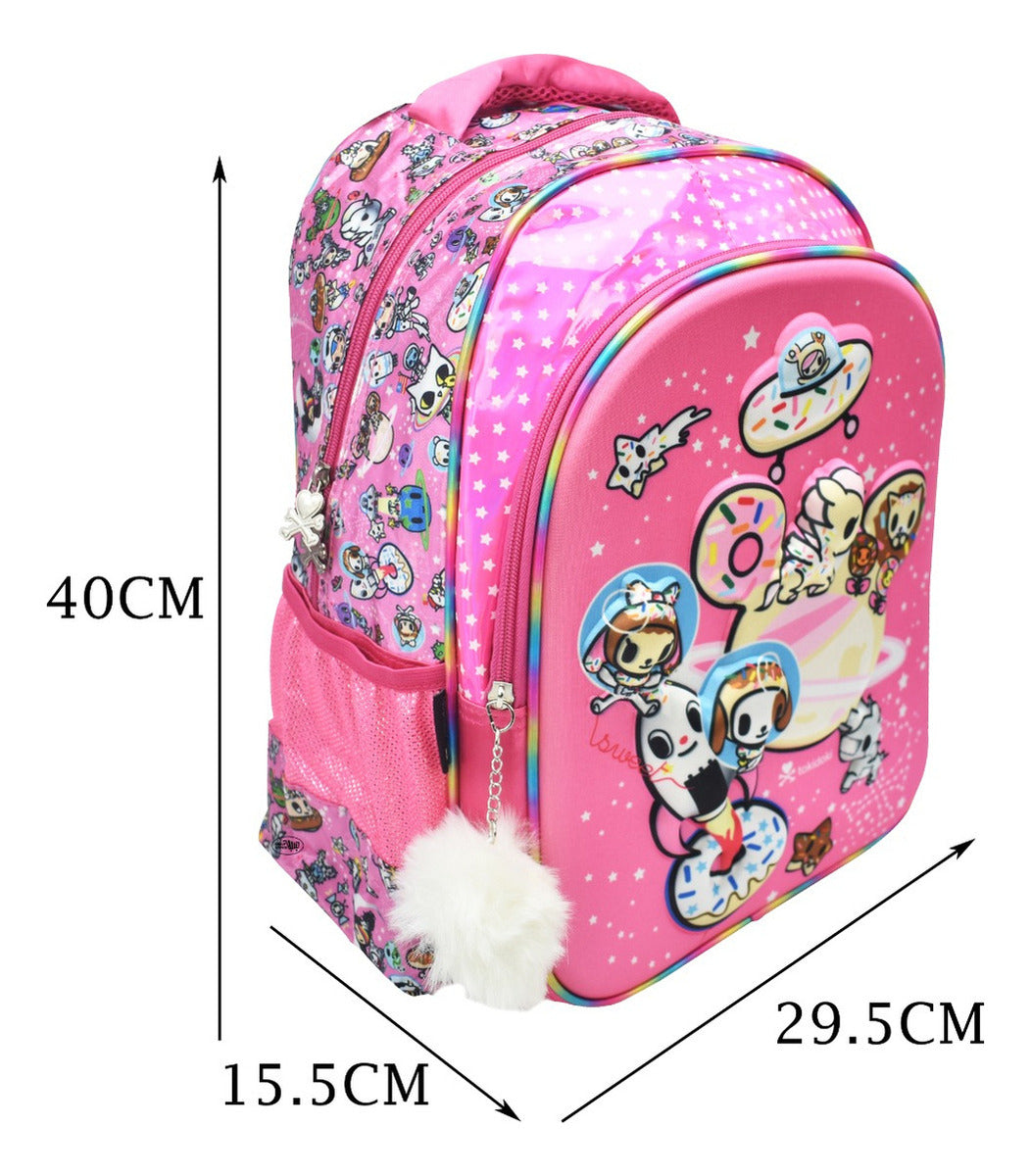 Mochila Escolar Tokidoki Rosa 18L Estampado 3D