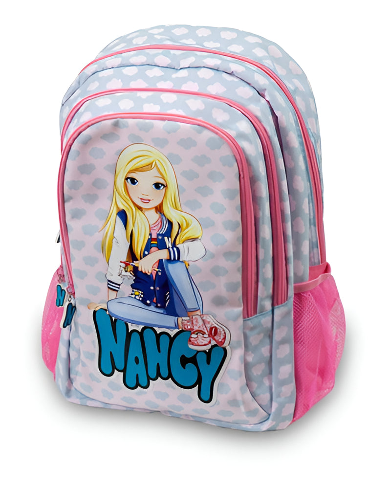 Mochila Escolar De 3 Compartimentos De Nancy Color Azul claro