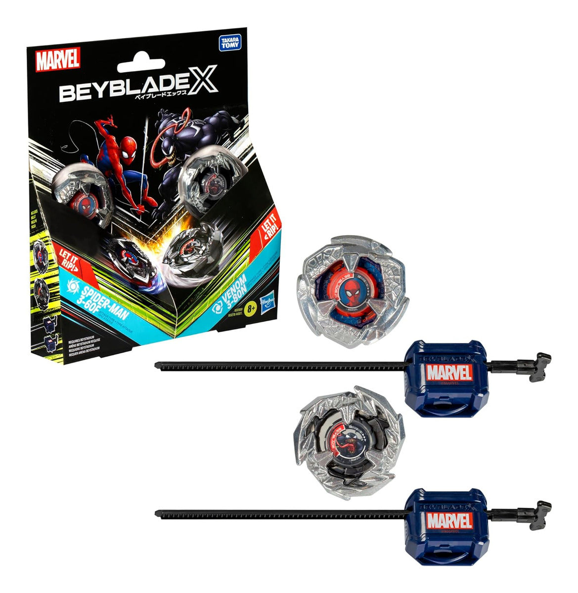 Pack x2 Spider-man 3-60f Vs Venom 3-80n Rojo Takara Tomy Beyblade X