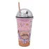 Vaso Tapa Decorativa Y Popote Pack 4 Piezas Sm22hat316