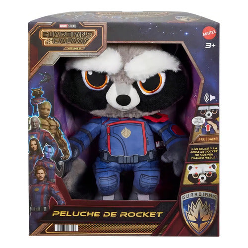 Peluche Electrónico De Rocket Guardianes De La Galaxia Color Azul