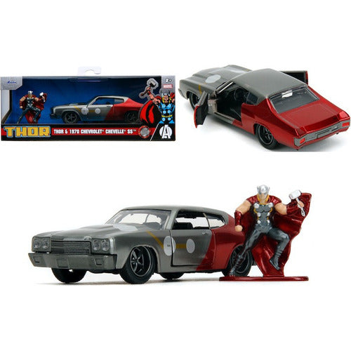Chevrolet Chevelle 1970 Jada 1:32 Azul Coleccionable Thor Marvel